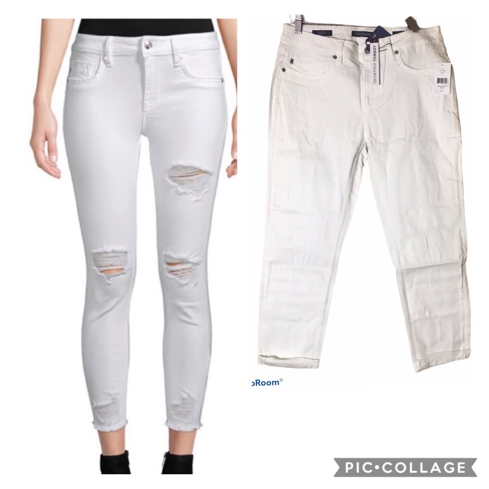 VIGOSS MARLEY Mid Rise Distressed Supper Skinny